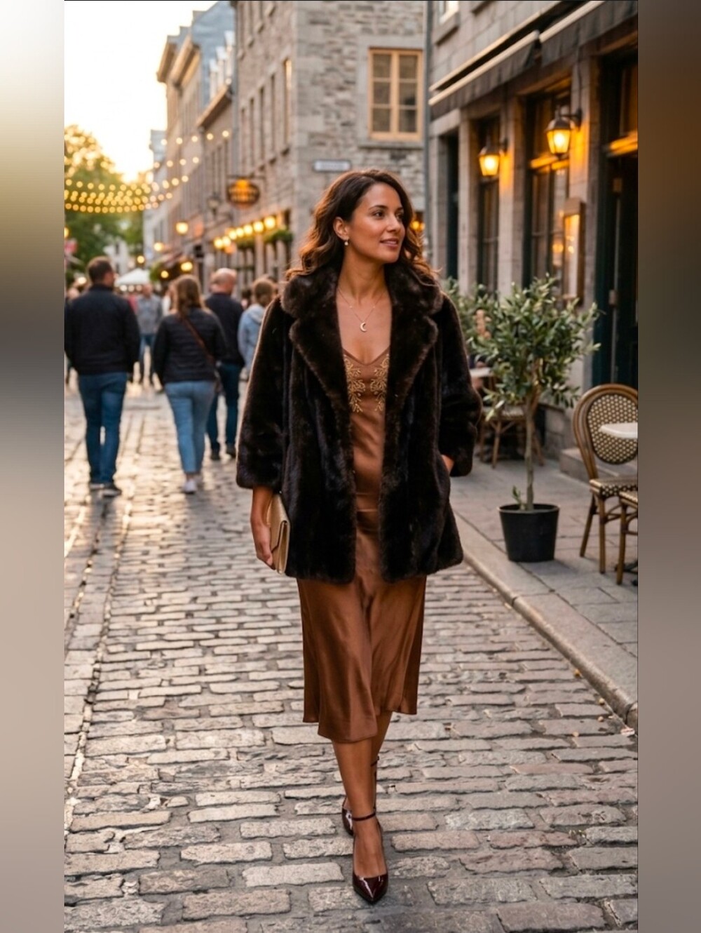 Vintage Dark Brown Faux Mink Fur Coat, featuring Tissavel France pile. 21ptp